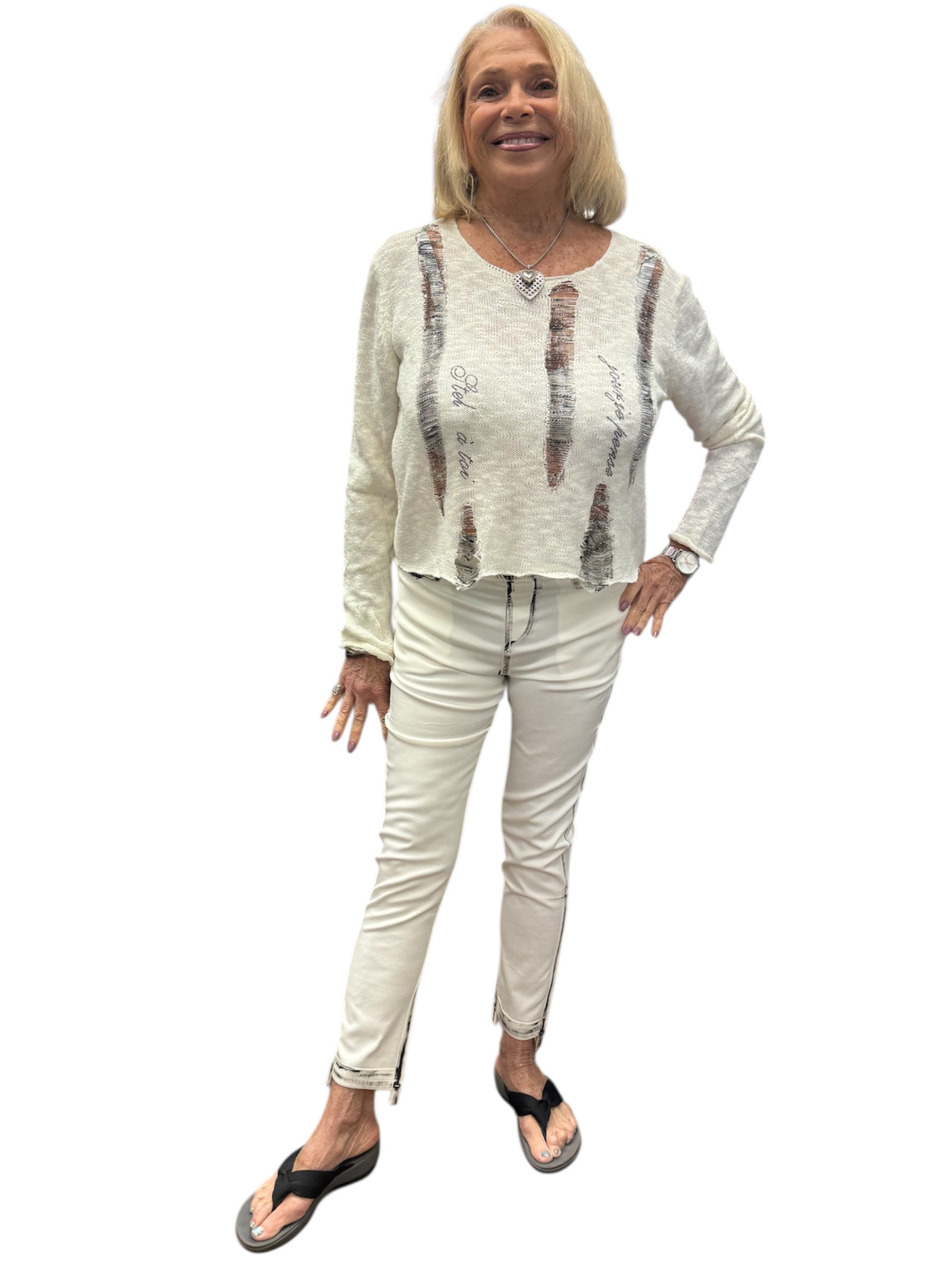 White Pant with Black Trim