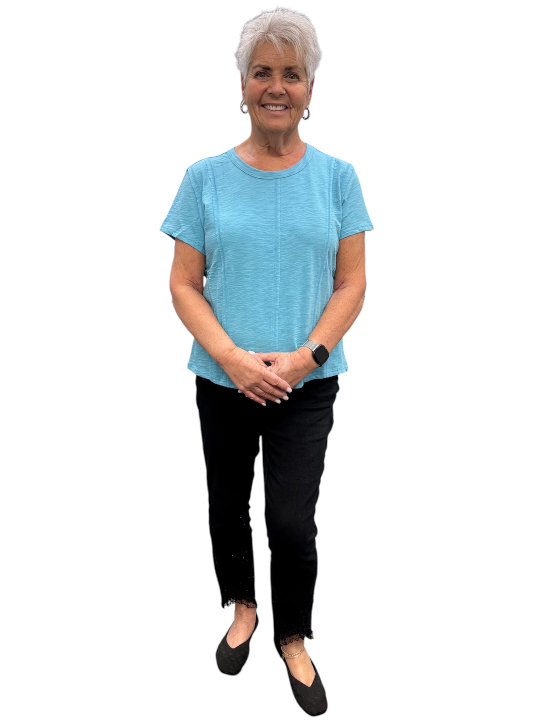 Cotton Pebble Seamed Tee