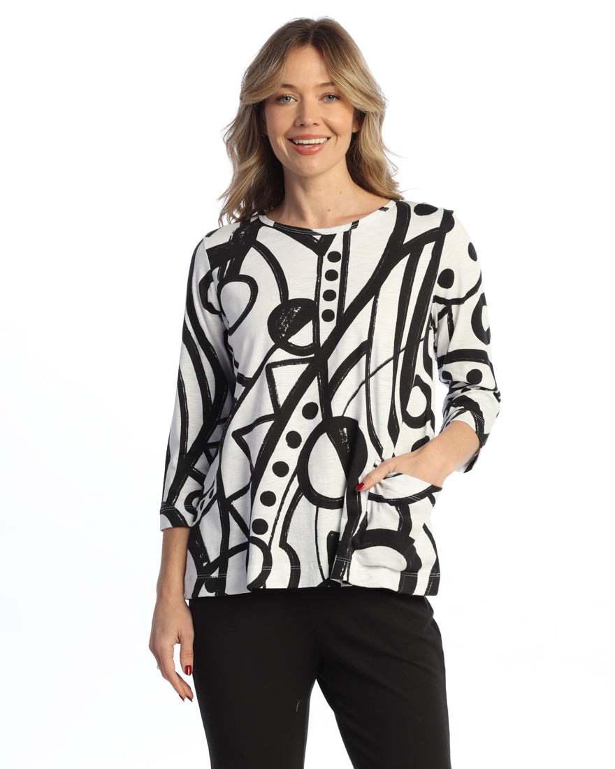Cay Cotton Modal Relaxed Fit Top with Side Pocket