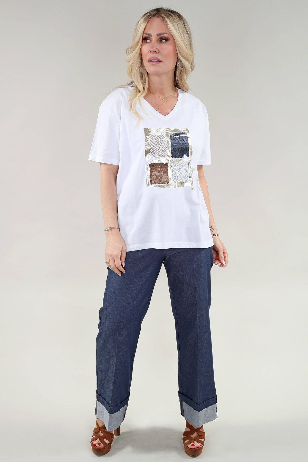 Rhinestones Short Sleeve Tee