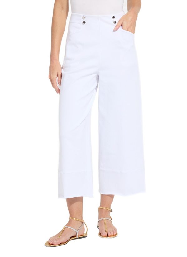 Dion Sailor Crop Palazzo Denim