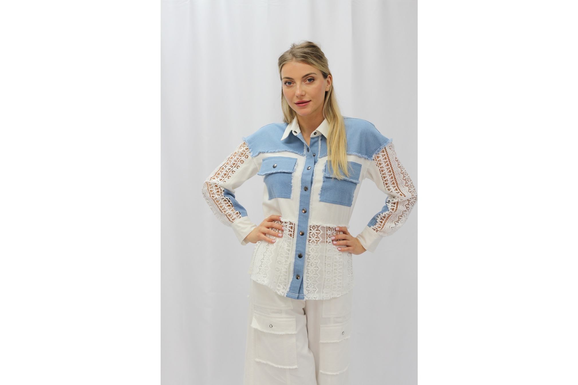 Lace Denim Shirt