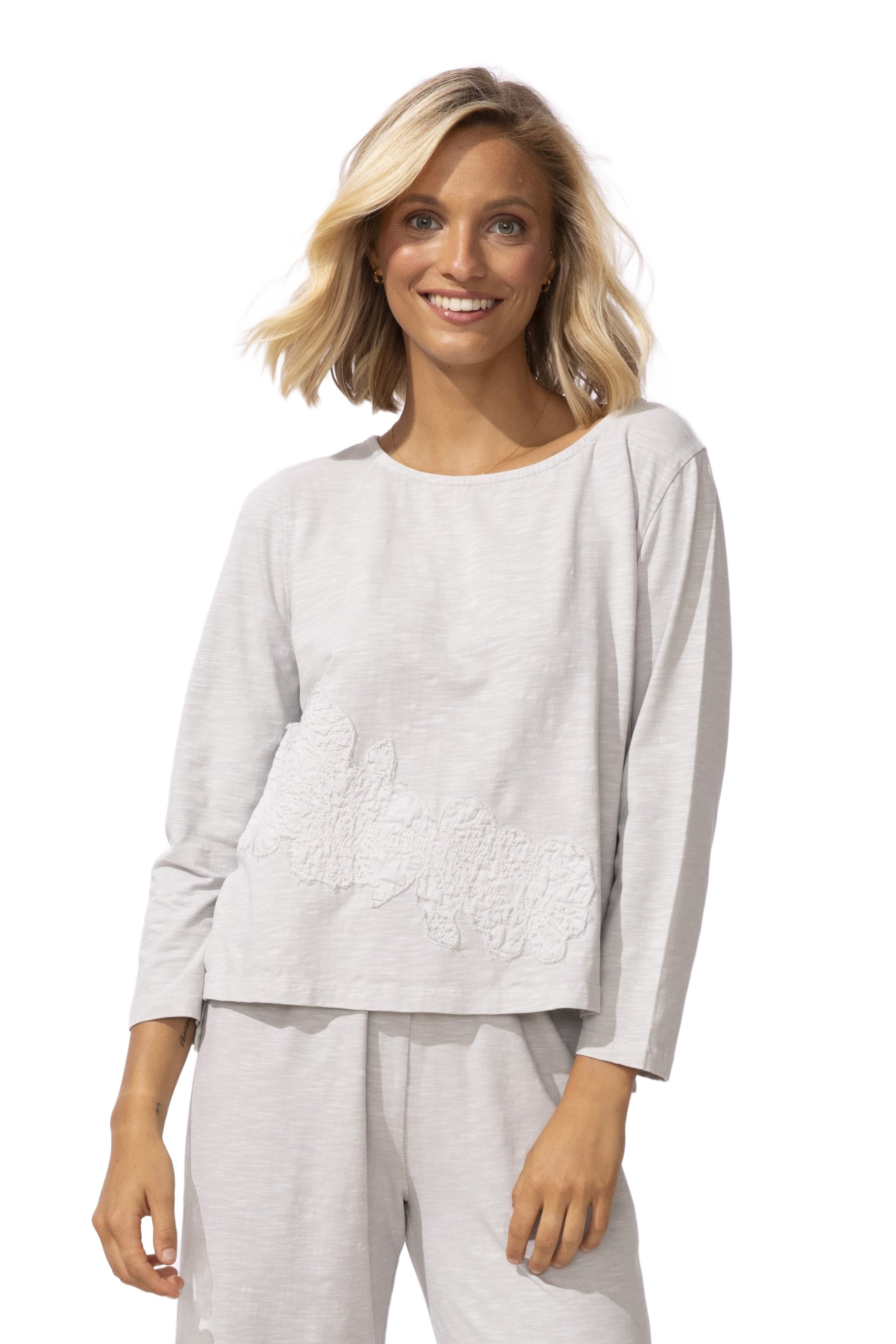 Embroidered Applique Boxy Tee