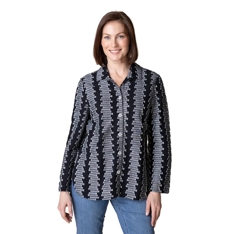 Embroidered Cotton Wrap Around Shirt