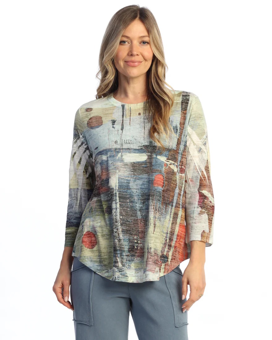 Prisma 3/4 Sleeve Round Hem Top