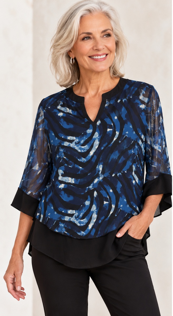 Flare Sleeve Layered Top