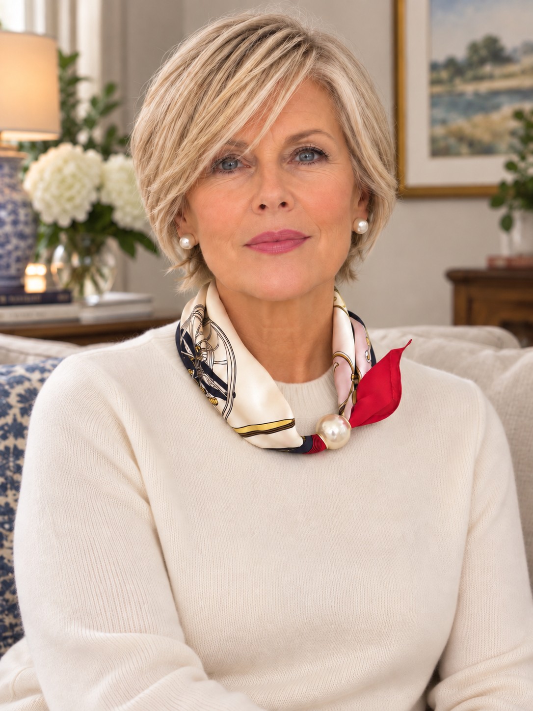 Pearl Ring Neck Scarf